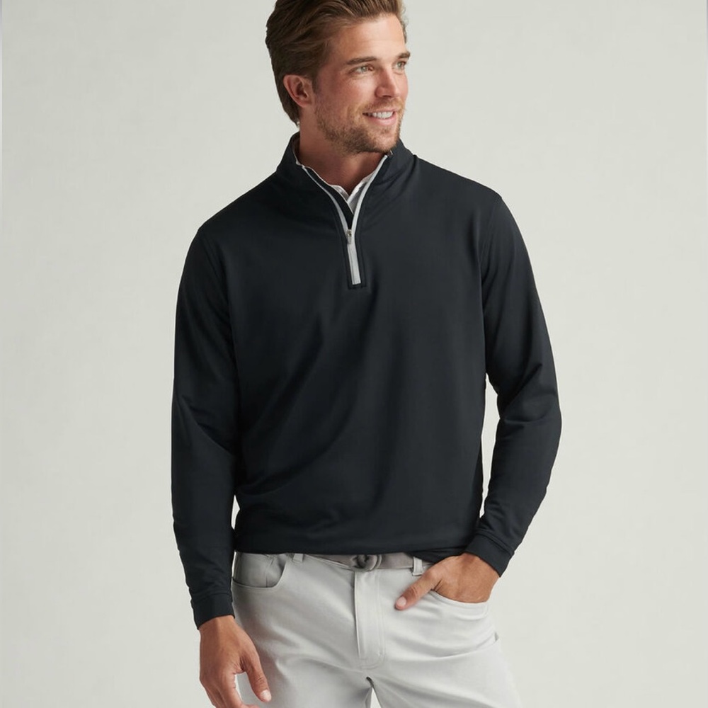 Peter Millar Perth Performance Quarter Zip Black small - new with ta…